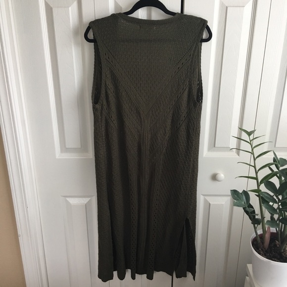 Hunter green knit vest shrug - Picture 4 of 7